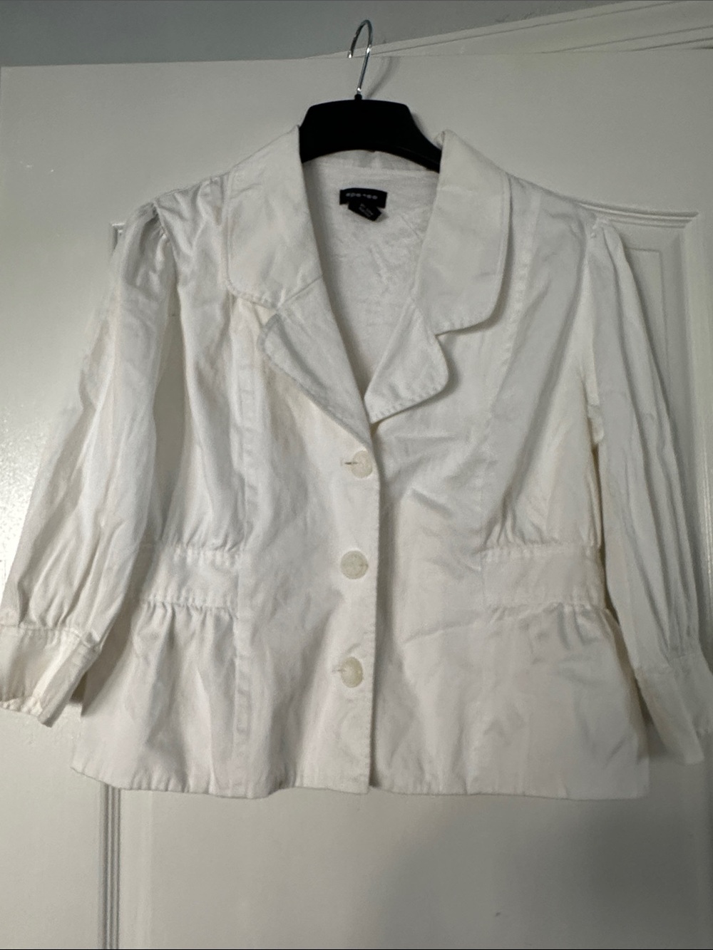 White Three-Button Women's Blazer Jacket